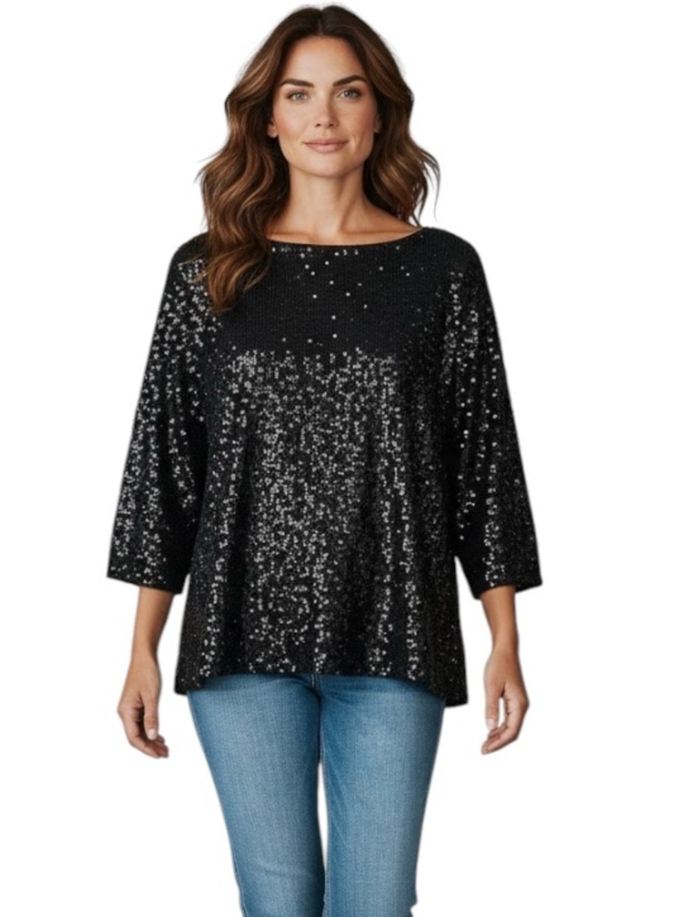 GAP Oversized Black Sequined Top